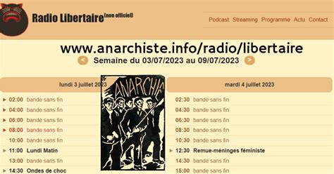 Programmes De Radio Libertaire Du Au Juillet Info Libertaire