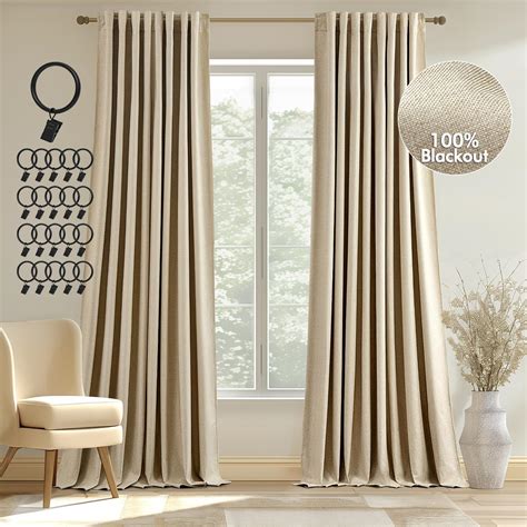 Amazon MIULEE 100 Blackout Curtains 84 Inches Long Linen