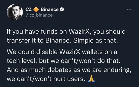 Binance Wazirx Aras Ndaki Transferleri Sonland R Yor