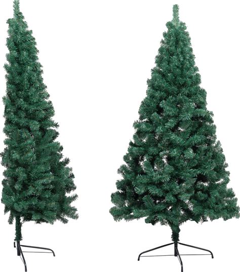 VidaXL Kunstkerstboom Met Standaard Half 240 Cm PVC Groen Bol