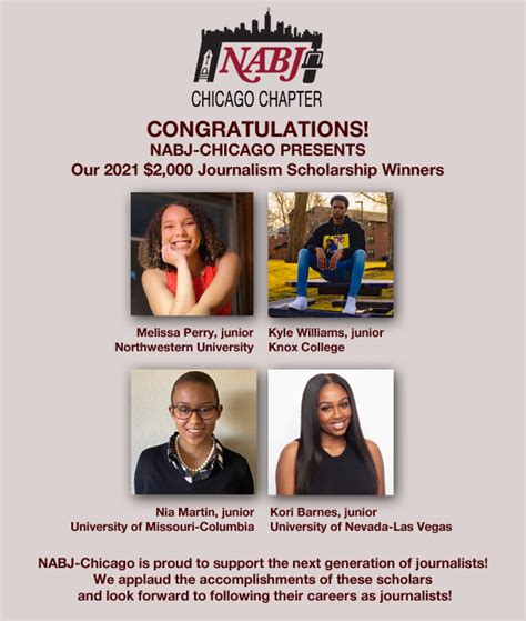 Nabj Chicago 2021 Scholarship Awardees National Association Of Black