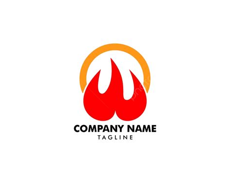 Fire Flame Logo Design Vector Template Danger Bonfire Shape Vector