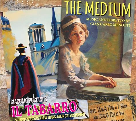 Menotti S The Medium And Puccini S Il Tabarro Harrow Opera