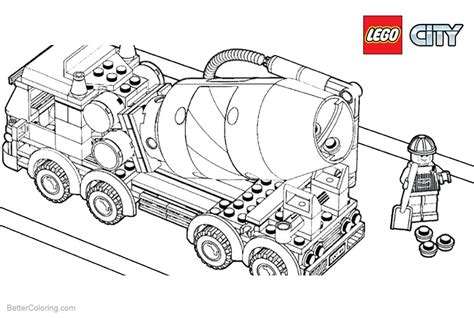 Lego City Coloring Pages Construction Truck Free Printable Coloring Pages