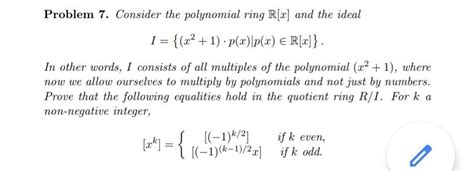 Solved Problem Consider The Polynomial Ring R X And Chegg