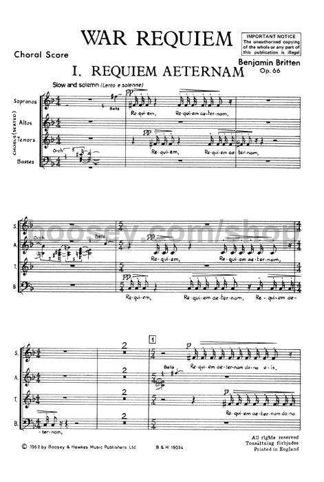 Benjamin Britten War Requiem Satb