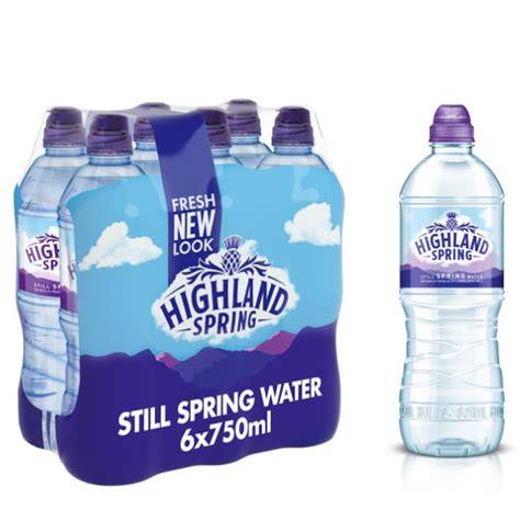 Highland Spring Still Spring Water 6 X 750ml Bottled Water Drinks