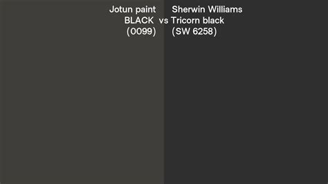 Jotun Paint Black 0099 Vs Sherwin Williams Tricorn Black Sw 6258