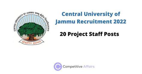 Central University Of Jammu Recruitment 2022 Apply For 20 Project