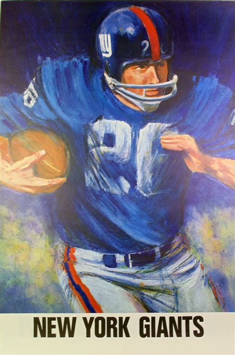 Vintage Giants 1960s NFL Poster Art By David Boss Ny Giants Football