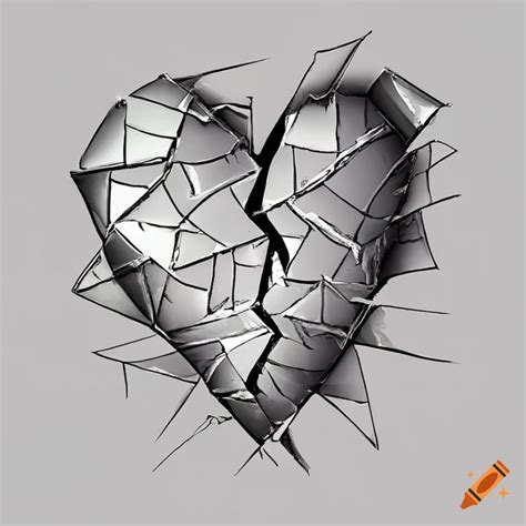 Broken Heart Made Of Shattered Glass