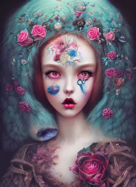 Pop Surrealism Lowbrow Art Realistic Cute Girl Stable Diffusion