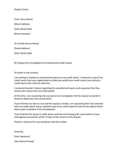 Letter Of Explanation For Credit Inquiry Database Let