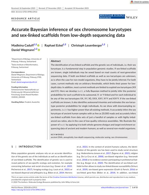 Pdf Accurate Bayesian Inference Of Sex Chromosome Karyotypes And Sex