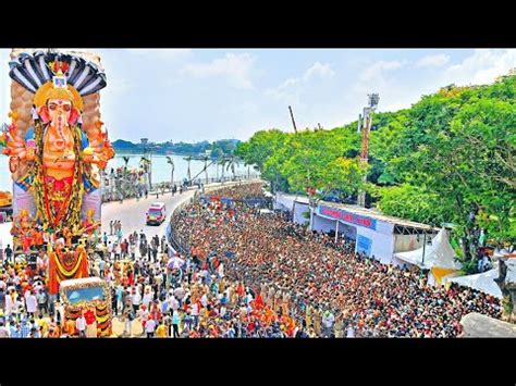 Khairatabad Ganesh Shobayatra 2023 Huge Crowd At Tankbund YouTube