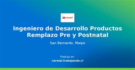 Ingeniero De Desarrollo Productos Remplazo Pre Y Postnatal Oferta De