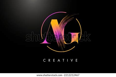 Ag Brush Stroke Letter Logo Design Stock Vector Royalty Free