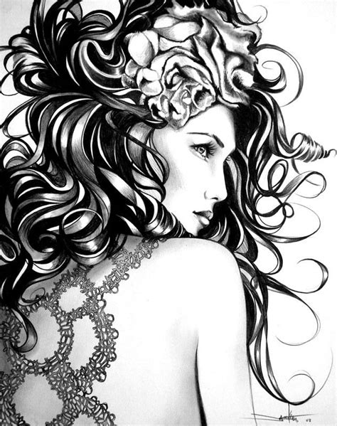 Jennifer Janesko Female Art Adult Coloring Designs Grayscale Coloring