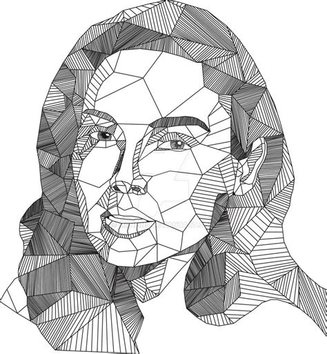 Geometric Face Drawing Of Rebecca Ferguson Geometric Face Drawing