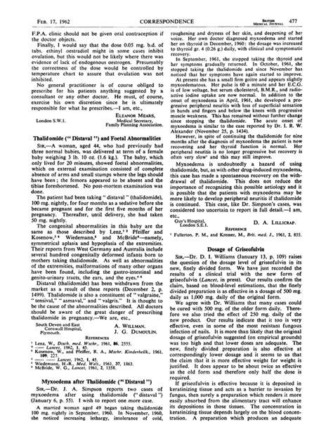 Distaval Thalidomide And Foetal Abnormalities The Bmj