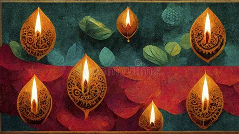 Feliz Fondo Del Festival Indio Diwali Con Velas Stock De Ilustraci N