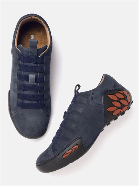 Woodland Men Navy Blue Nubuck Sneakers Price History