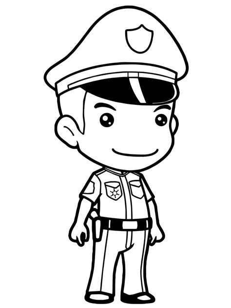 Guapo Policía para colorear imprimir e dibujar ColoringOnly