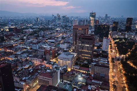 View of Mexico City at Night Stock Photo - Image of metropolis, evening ...