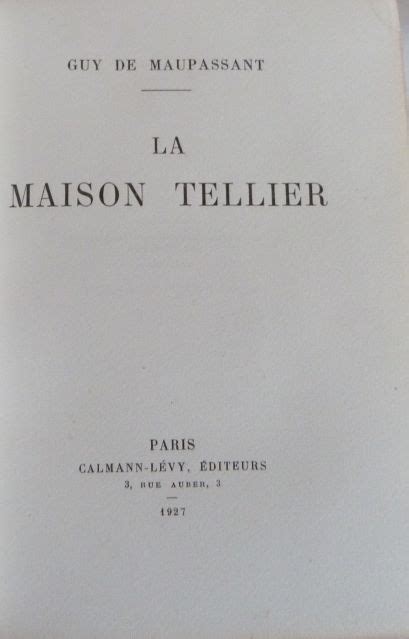 La Maison Tellier De Guy De Maupassant