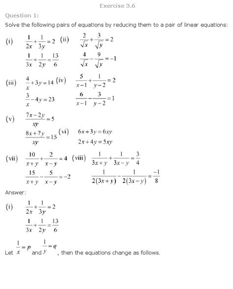 Linear Equation Worksheet Grade 10