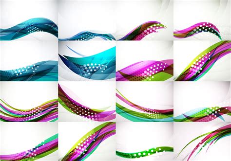 Premium Vector Set Of Abstract Backgrounds Smooth Blurred Waves