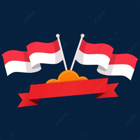 Vector Flag Redn And White Indonesian Independence With Text Box Indonesian Flag Ribbon Red