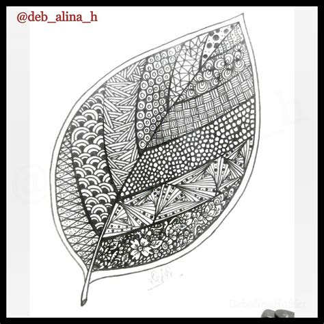 Zentangle Leaf By Deb Alina H Ig Zentangle Patterns Zentangle