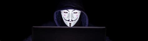 Anonymous Wallpaper 4K, Laptop, Hacker, Black background