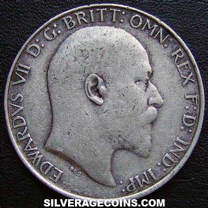 1908 Edward VII British Silver 2 Shillings Florin Silver Age Coins