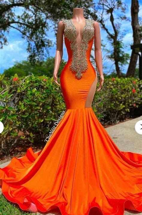 Bright Orange Prom Dresses