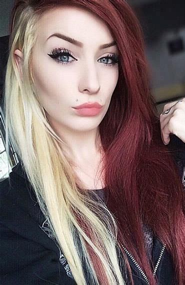 Split Hair Dye The Best Looks From Instagram Hairtrend Splitdye Splitcolour Split Hair