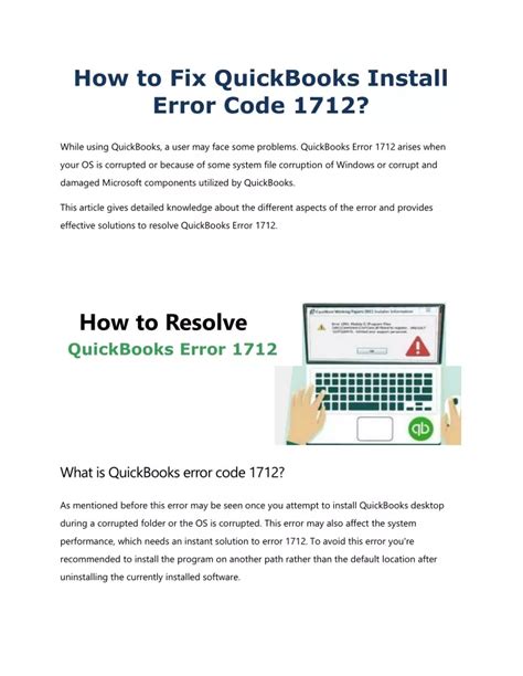 PPT QuickBooks Desktop Installation Error 1712 PowerPoint