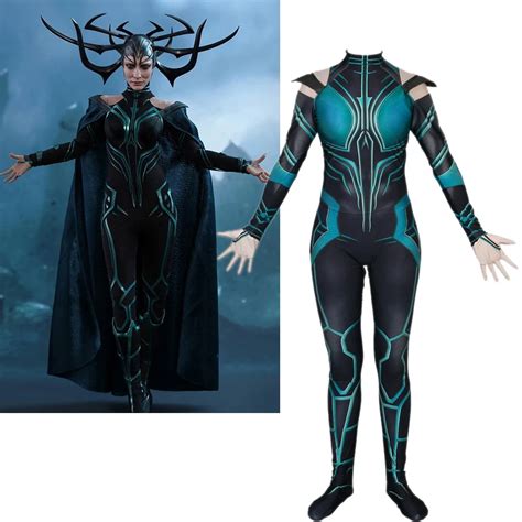 Thor Ragnarok Hela Cosplay Costume Jumpsuit Lycra Full Body Zentai Suit