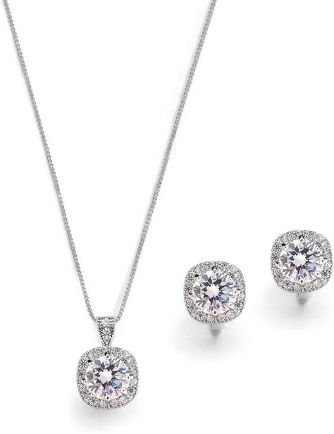 Amazon Mariell Cubic Zirconia Crystal Necklace Clip On Earrings