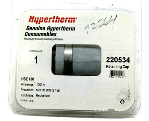 New Hypertherm Retaining Cap Sb Industrial Supply Inc