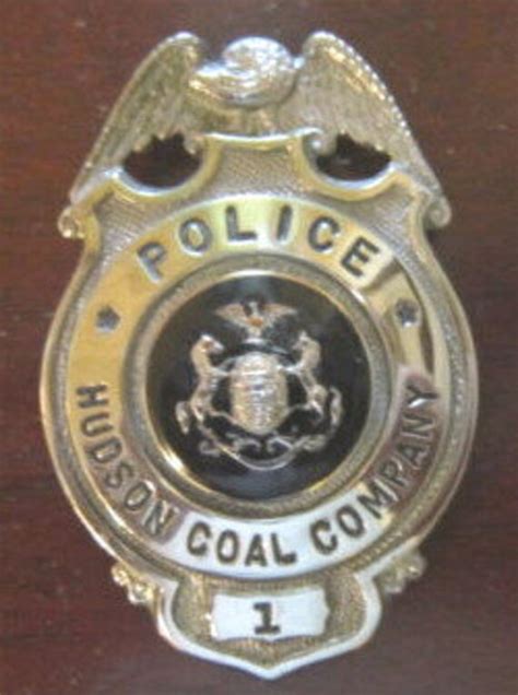 Hudson Coal Company Police Badge Obsolete Etsy