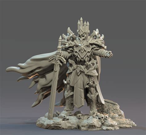 Lich Skeleton King Miniature for Dnd Pathfinder 9th Age Sigmar Fantasy ...