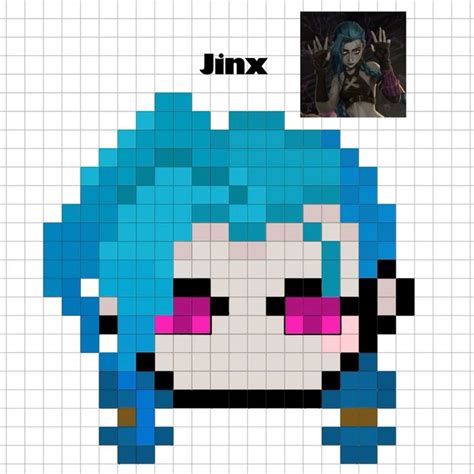 Jinx Arcane Pixel Art In 2024 Pixel Art Pixel Art Pattern Pixel Art