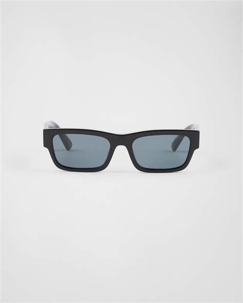 Graphite Crystal Lenses Sunglasses With Iconic Metal Plaque Prada