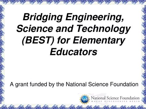 Ppt Bridging Engineering Science And Technology Best For