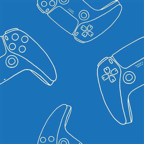 Seamless Pattern Of Game Controllers Vector Illustration In Hand Drawn