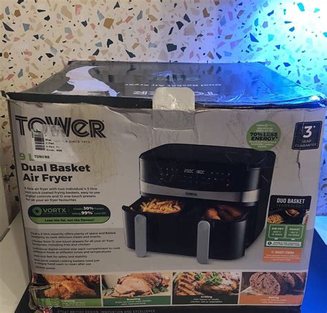 Tower Vortx 9l Dual Basket Air Fryer Black T17088 313029731771 Ebay