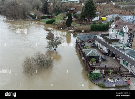 Highley Shropshire February 22nd 2022 The River Severn Laps At The