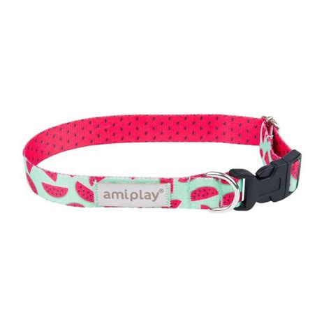 Amiplay BeHappy Obroża regulowana XL 45 70 x 2 5cm watermelon Amiplay